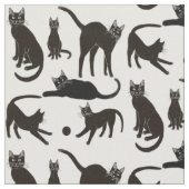 Blackie黒猫の生地 ファブリック (クローズアップ)