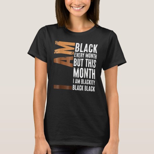Blackity Black Every Month Black History BHM Afric Tシャツ (正面)