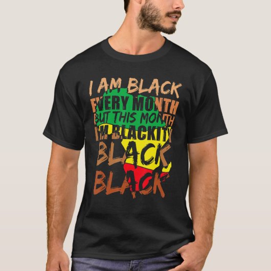 Blackity Black Every Month Black History BHM Afric Tシャツ (正面)