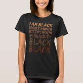Blackity Black Every Month Black History BHM Afric Tシャツ (正面)