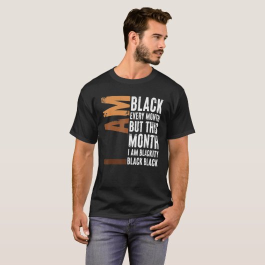 Blackity Black Every Month Black History BHM Afric Tシャツ (正面フル)