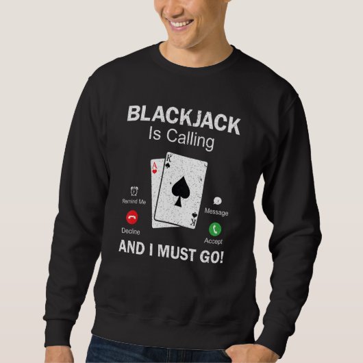 BlackJack Gambling 21 Blackjack スウェットシャツ (正面)