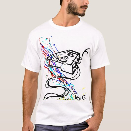 Blacklightかほどかれるネオンのしぶきカセット(リーバイズG.) Tシャツ (正面)