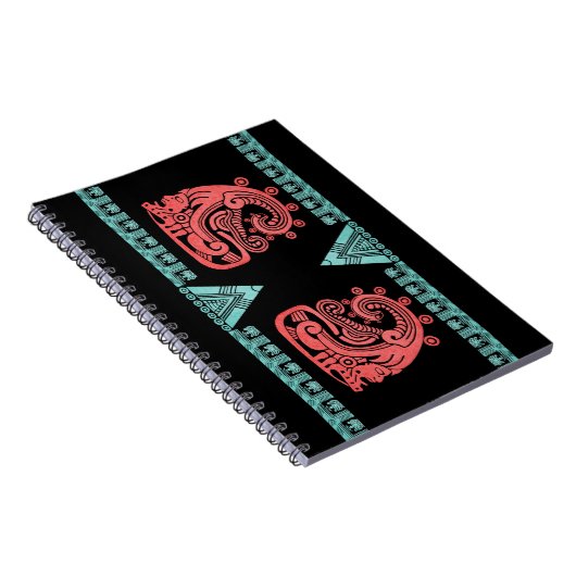 Blacklightのアステカな戦士のヒエログリフ ノートブック (右側)