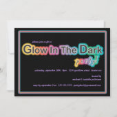 Blacklightの暗いパーティの招待状の白熱 招待状 (正面)