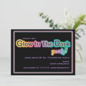 Blacklightの暗いパーティの招待状の白熱 招待状 (スタンド正面)