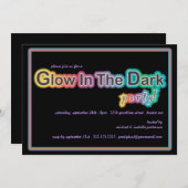 Blacklightの暗いパーティの招待状の白熱 招待状 (正面/裏面)