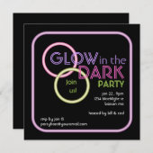 Blacklightの暗いパーティの招待状の白熱 招待状 (正面/裏面)