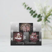 BlackMerry Christmasのパーソナライズされた写真 ポストカード (スタンド正面)