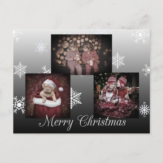 BlackMerry Christmasのパーソナライズされた写真 ポストカード (正面)