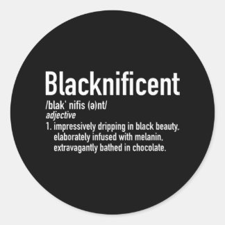 Blacknificent Definition Black History Black Pride ラウンドシール
