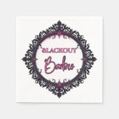 Blackout Barbie Bachelorette Napkins | Gothic Glam スタンダードカクテルナプキン (正面)