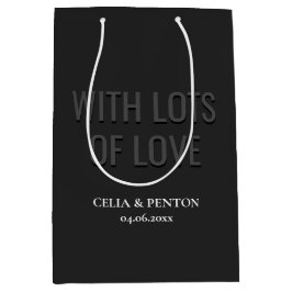 Blackout Minimalist Modern Wedding ミディアムペーパーバッグ