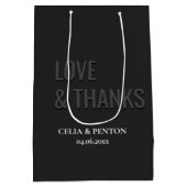Blackout Minimalist Modern Wedding ミディアムペーパーバッグ (裏面)