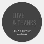 Blackout Minimalist Modern Wedding ラウンドシール (正面)