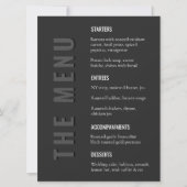 Blackout Minimalist Modern Wedding Menu (正面)