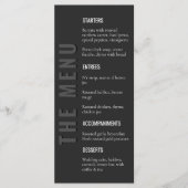 Blackout Minimalist Modern Wedding Menu メニュー (正面)