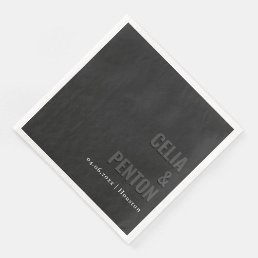 Blackout Minimalist Modern Wedding Napkin (コーナー)