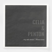 Blackout Minimalist Modern Wedding Napkin (正面)