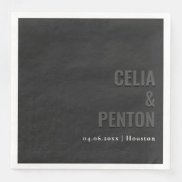 Blackout Minimalist Modern Wedding Napkin