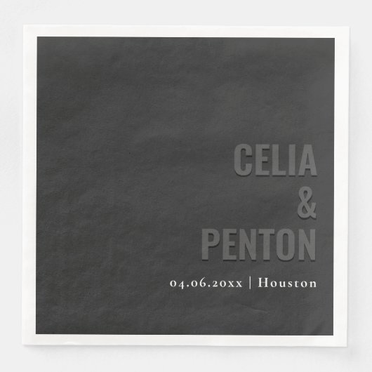 Blackout Minimalist Modern Wedding Napkin (正面)