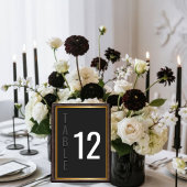 Blackout Minimalist Modern Wedding Table Card テーブルナンバー
