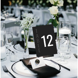 Blackout Minimalist Modern Wedding Table Card テーブルナンバー