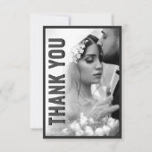Blackout Minimalist Modern Wedding Thank You Card サンキューカード (正面)