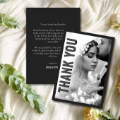 Blackout Minimalist Modern Wedding Thank You Card サンキューカード