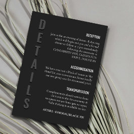 Blackout Minimalist Wedding エンクロージャーカード