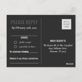 Blackout Minimalist Wedding Response Post Card ポストカード (裏面)