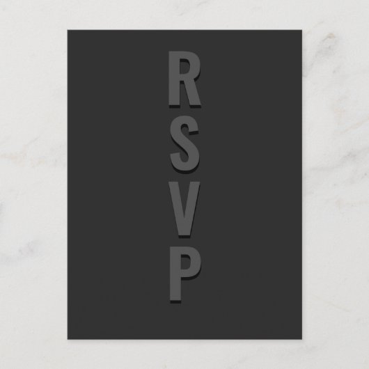 Blackout Minimalist Wedding Response Post Card ポストカード (正面)