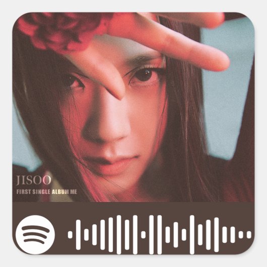BlackPink Jisooステッカー スクエアシール (正面)