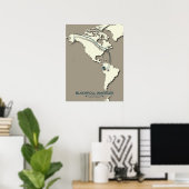 Blackpoll Warbler Migration Map – Minimalist ポスター (ホームオフィス)