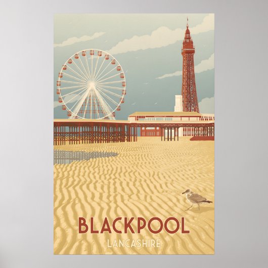 Blackpool Seaside Travel Poster ポスター (正面)