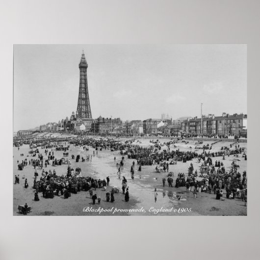 Blackpool Tower & promenade, England c 1905 ポスター (正面)