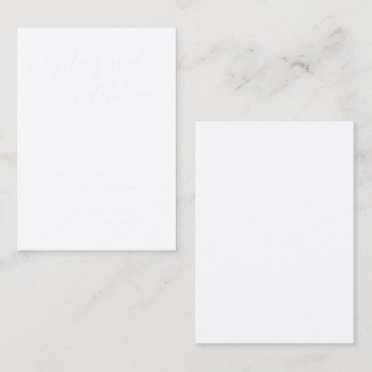 Black'sのソーシャルメディアへの投稿は結婚ない プレイスカード (正面/裏面)