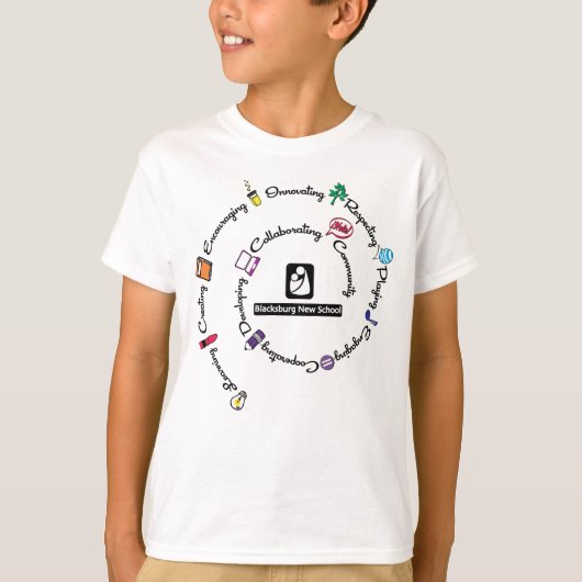 Blacksburg New School Color Spiral Tシャツ – 若者 (正面)