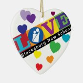 Blacksburg New School Heart Ornament セラミックオーナメント (右)