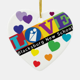 Blacksburg New School Heart Ornament セラミックオーナメント