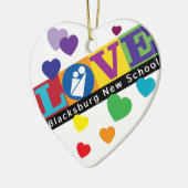 Blacksburg New School Heart Ornament セラミックオーナメント (左)