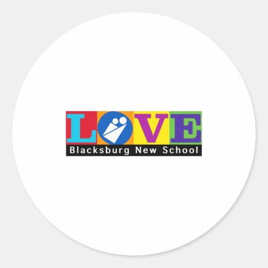 Blacksburg New School Merch Adult Slim Cut  ラウンドシール (正面)