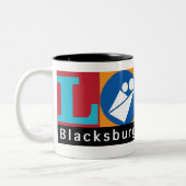 Blacksburg New School Merch Mug ツートーンマグカップ (左)