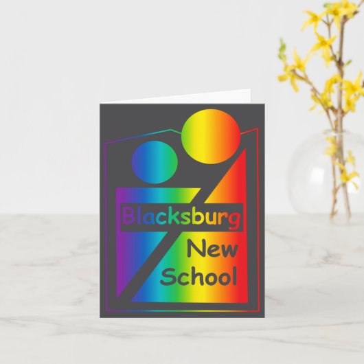 Blacksburg New School Retro Design _1  カード (黄色い花)
