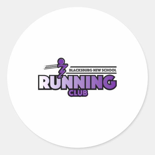 Blacksburg New School Running Club  ラウンドシール (正面)