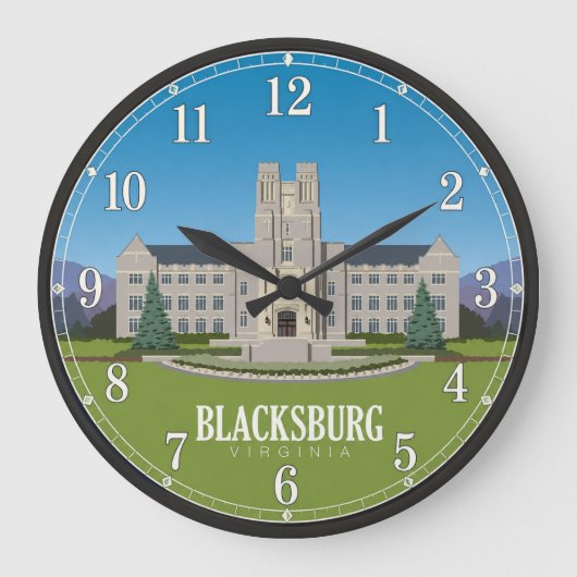 Blacksburg Virginia Campus ラージ壁時計 (正面)
