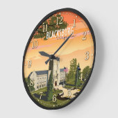 Blacksburg Virginia Historic Campus Travel Poster ラージ壁時計 (傾斜)