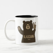 Blacksburg Virginia Peace Bear ツートーンマグカップ (左)