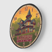 Blacksburg Virginia Victorian Mansion  ラージ壁時計 (傾斜)