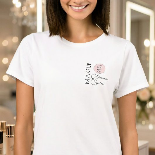 BlackScriptEmployeeName Business Logo Makeup Tシャツ